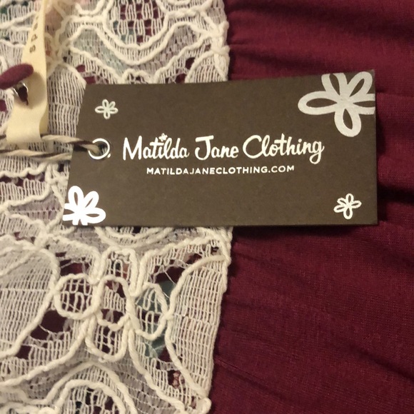 NWT Matilda Jane Top Lace Accent Long Sleeve Button Closure Crew Neckline - Picture 6 of 6